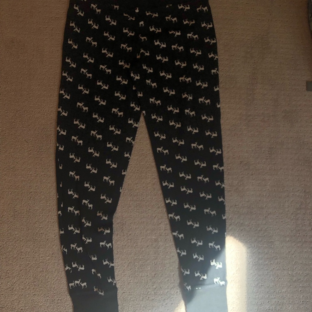 Black with white reindeer Victoria’s secret pants